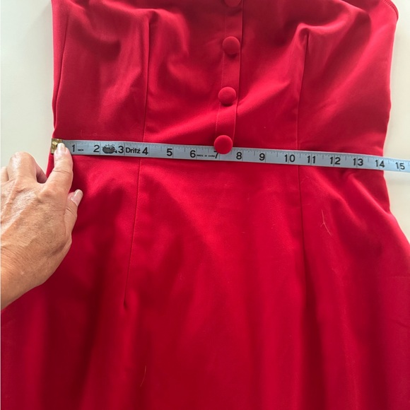 Custom Red Dress w Removable Gingham Over Skirt - Picture 8 of 9